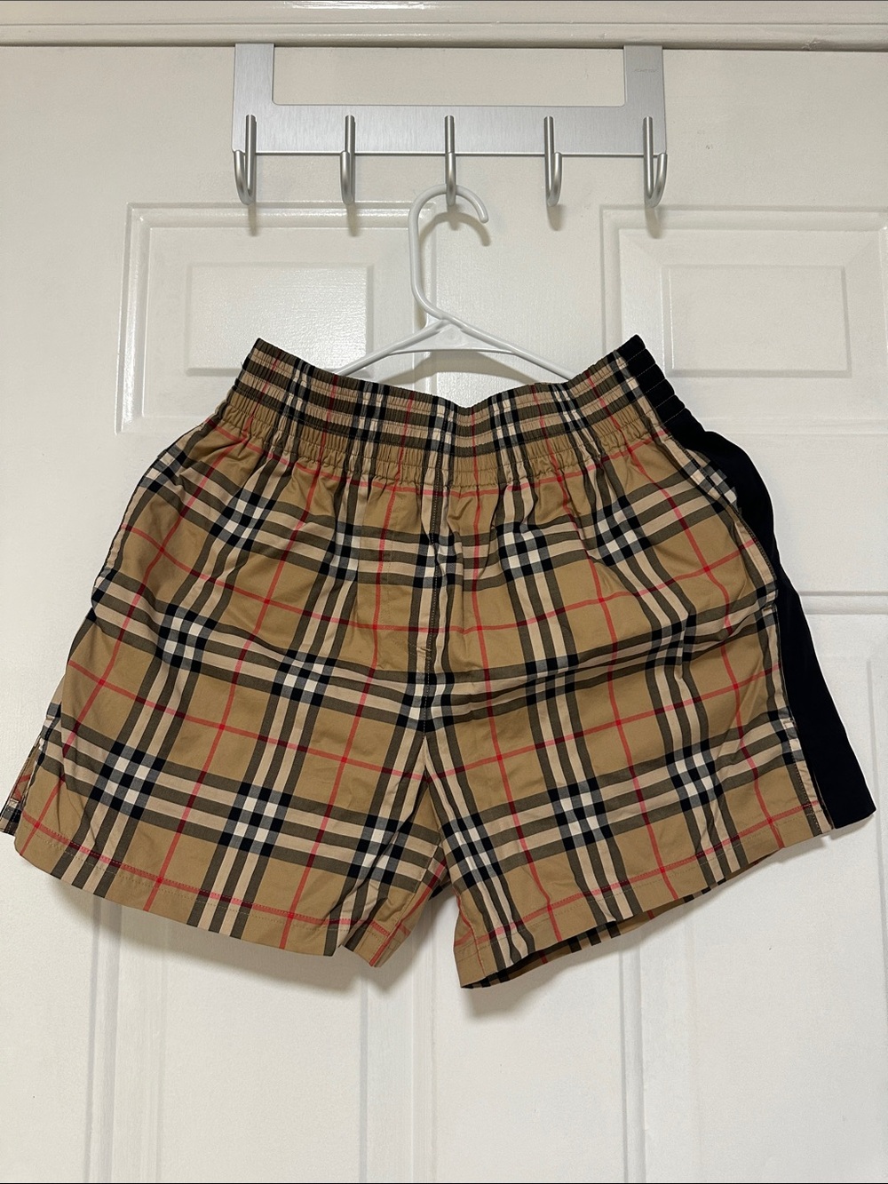 Burberry Tan Plaid Athletic Shorts